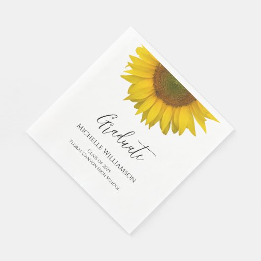 Graduation Party Elegant Sunflower Servet (Hoek)