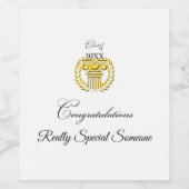 Graduation Party Elegant Wine Bottle labels Wijn Etiket (Enkel label)