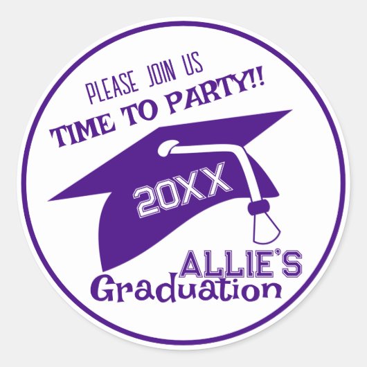 Graduation Party Envelope Seal Ronde Sticker (Voorkant)
