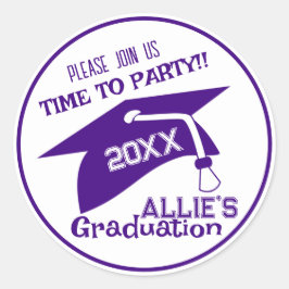 Graduation Party Envelope Seal Ronde Sticker