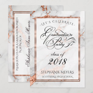 Graduation Party Faux Italy Copper Marble Kaart