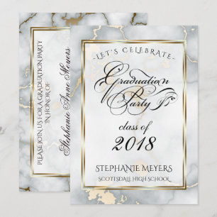 Graduation Party Faux Italy Gold Marble Kaart
