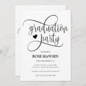 Graduation Party Flat Invitation, Size: 5" x 7" Kaart (Voorkant / Achterkant)