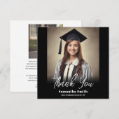 Graduation Party Flat Thank You Card Bedankkaart (Voorkant / Achterkant)