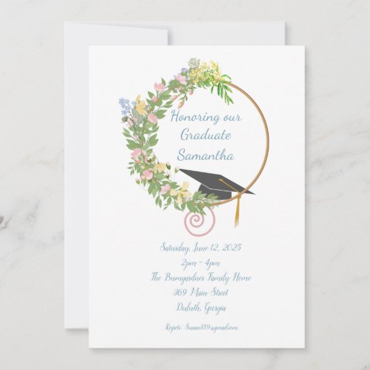 Graduation Party Floral Design met maatwerk Kaart (Voorkant)