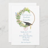 Graduation Party Floral Design met maatwerk Kaart (Voorkant / Achterkant)