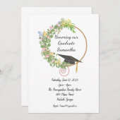 Graduation Party Floral Design met maatwerk Kaart (Voorkant / Achterkant)