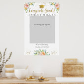 Graduation Party floral Photo Booth Lijst Poster (Keuken)