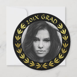 Graduation Party foto 2023 | Gold Laurel Wreath Kaart