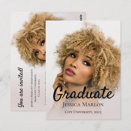 Graduation Party | Foto Casual uitnodiging (Voorkant / Achterkant)