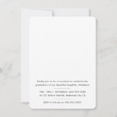 GRADUATION PARTY foto eenvoudige kalligrafie zwart Bedankkaart (Achterkant)