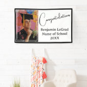 Graduation Party Foto Gepersonaliseerd Zwart & Wit Spandoek (Insitu)