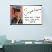 Graduation Party Foto Gepersonaliseerd Zwart & Wit Spandoek (Beurs)