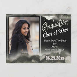 Graduation Party foto slaat de datum Waterverf op Briefkaart