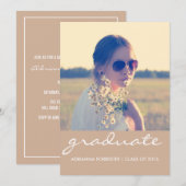Graduation Party | Foto van Chic Beige Kaart (Voorkant / Achterkant)