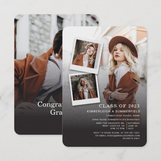Graduation Party Fotocollage Afstudeerder 2024 Kaart (Voorkant / Achterkant)