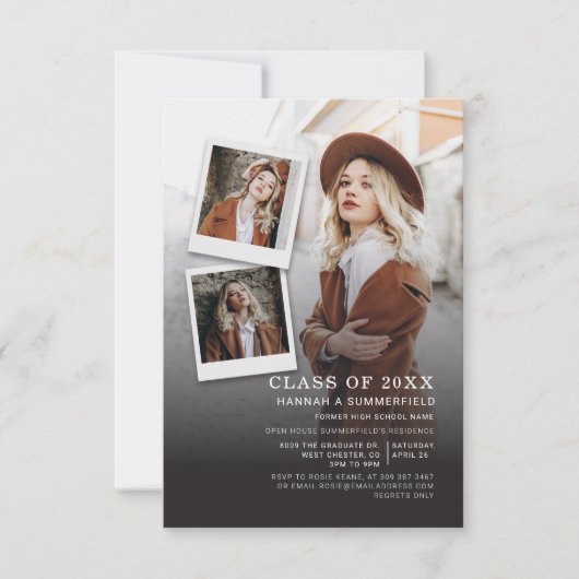 Graduation Party Fotocollage Open Huis Afstudeerde Kaart (Voorkant)
