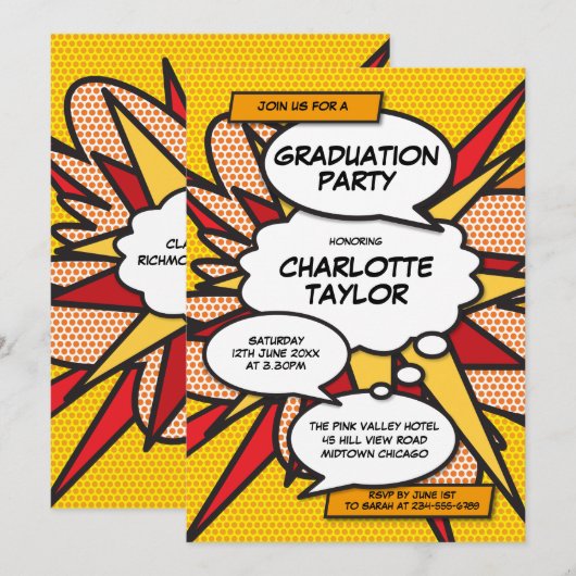 Graduation Party Fun Modern Class of 2022 Kaart (Voorkant / Achterkant)