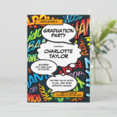 Graduation Party Fun Modern Colorful Class of 2021 Kaart (Staand voorkant)