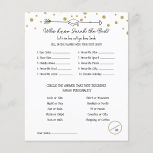 Graduation Party Game, Ken het Afstuderen Spel, Flyer