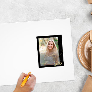 Graduation party gasten ondertekenen handtekening  foto afdruk
