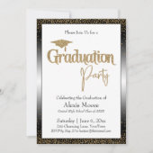 Graduation Party Geboren Gouden Confetti Kaart (Voorkant)