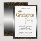 Graduation Party Geboren Gouden Confetti Kaart (Voorkant / Achterkant)