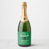 Graduation Party - Gefeliciteerd Modern Green Whit Sparkling Wijnetiket (Voorkant)