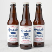 Graduation Party - Gefeliciteerd Modern Red White Bier Etiket (Flessen)