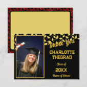 Graduation Party Gefeliciteerd Personaliseer foto Bedankkaart (Voorkant / Achterkant)