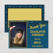 Graduation Party Gefeliciteerd Personaliseer foto Bedankkaart (Voorkant / Achterkant)