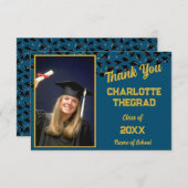 Graduation Party Gefeliciteerd Personaliseer foto Bedankkaart (Voorkant / Achterkant)