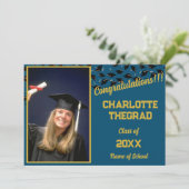 Graduation Party Gefeliciteerd Personaliseer foto Kaart (Staand voorkant)