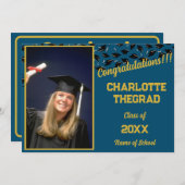 Graduation Party Gefeliciteerd Personaliseer foto Kaart (Voorkant / Achterkant)