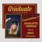 Graduation Party Gefeliciteerd Personaliseer foto Kaart (Voorkant / Achterkant)