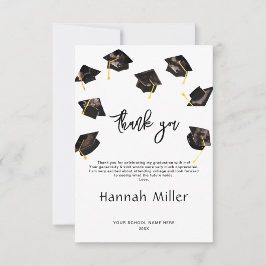 Graduation Party Gelukkige Petten Bedankkaart (Voorkant)