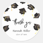 Graduation Party Gelukkige Petten Ronde Sticker (Voorkant)