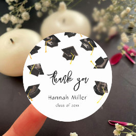 Graduation Party Gelukkige Petten Ronde Sticker