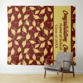 Graduation Party gepersonaliseerde foto op Maroon  Wandkleed (In Situ (horizontaal))