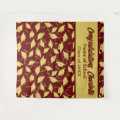 Graduation Party gepersonaliseerde foto op Maroon  Wandkleed (Voorkant (horizontaal))