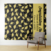 Graduation Party gepersonaliseerde foto op zwart g Wandkleed (In Situ (horizontaal))