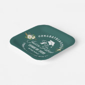 Graduation Party Gepersonaliseerde naam Floral Gre Papieren Bordje (Gebogen)