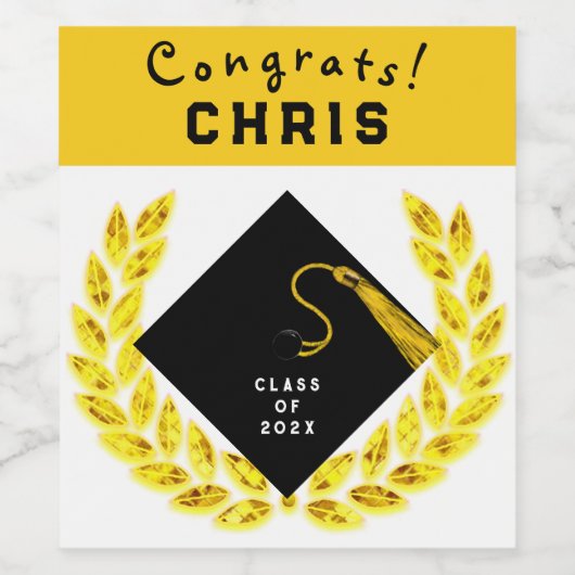 Graduation Party Gift Wijn Etiket (Enkel label)