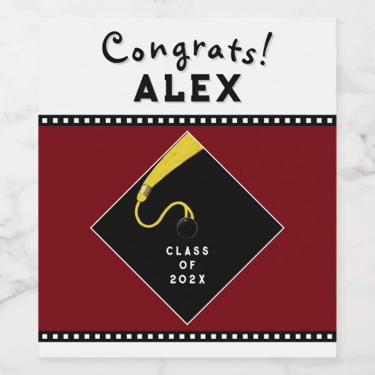 Graduation Party Gift Wijn Etiket (Enkel label)