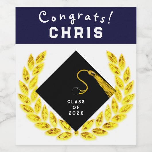 Graduation Party Gift Wijn Etiket (Enkel label)