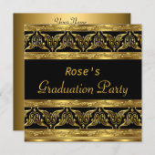 Graduation Party Gifts Gold Black Kaart (Voorkant / Achterkant)