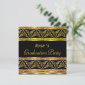 Graduation Party Gifts Gold Black Kaart (Staand voorkant)
