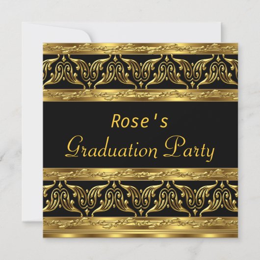 Graduation Party Gifts Gold Black Kaart (Voorkant)