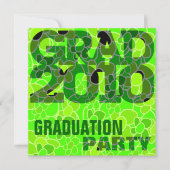 Graduation Party Go Green Invitation Kaart (Voorkant)