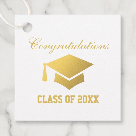 Graduation Party Gold Bedankjes Labels (Voorkant)